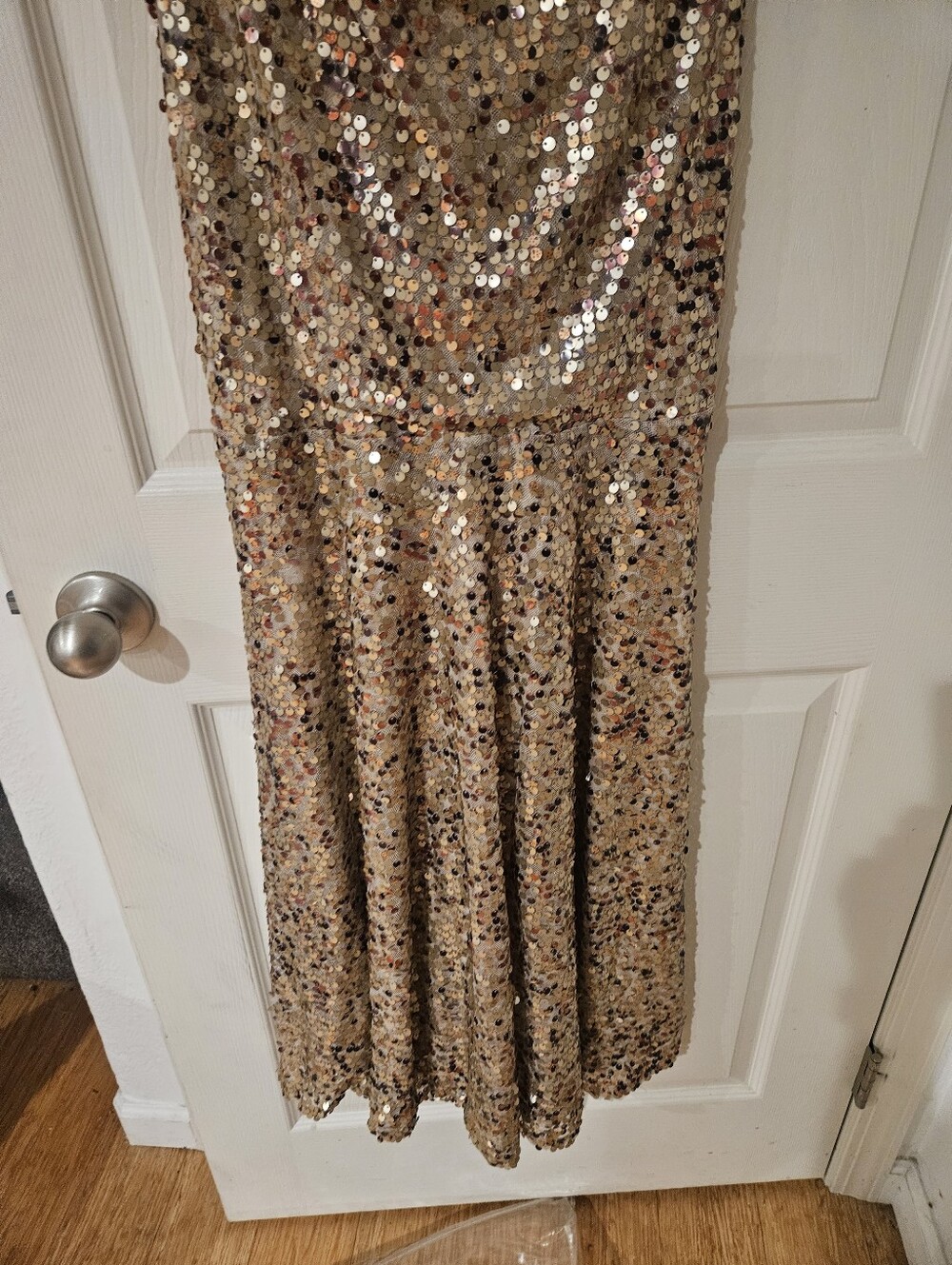 Vintage David Meister Gold Sequin Dress Sizr 4 - Picture 4 of 7